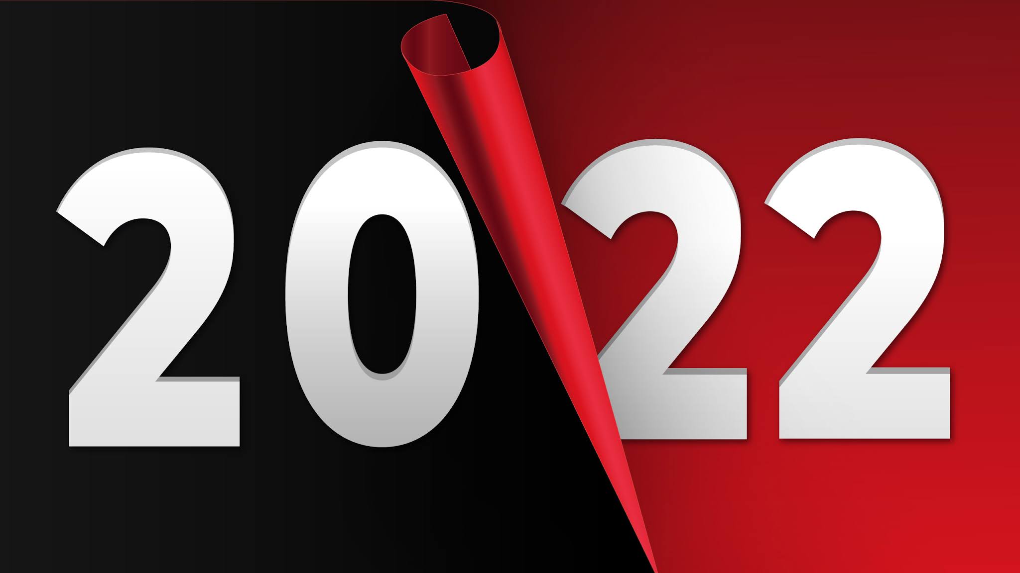 2022 New Year Black Red Background