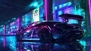 cyberpunk mclaren supercars neon art 3840x2160 1003