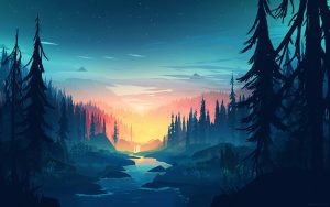 vector forest sunset forest nature sky atmosphere darkness