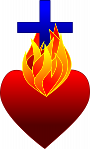 Fire Heart Cross Transparent PNG