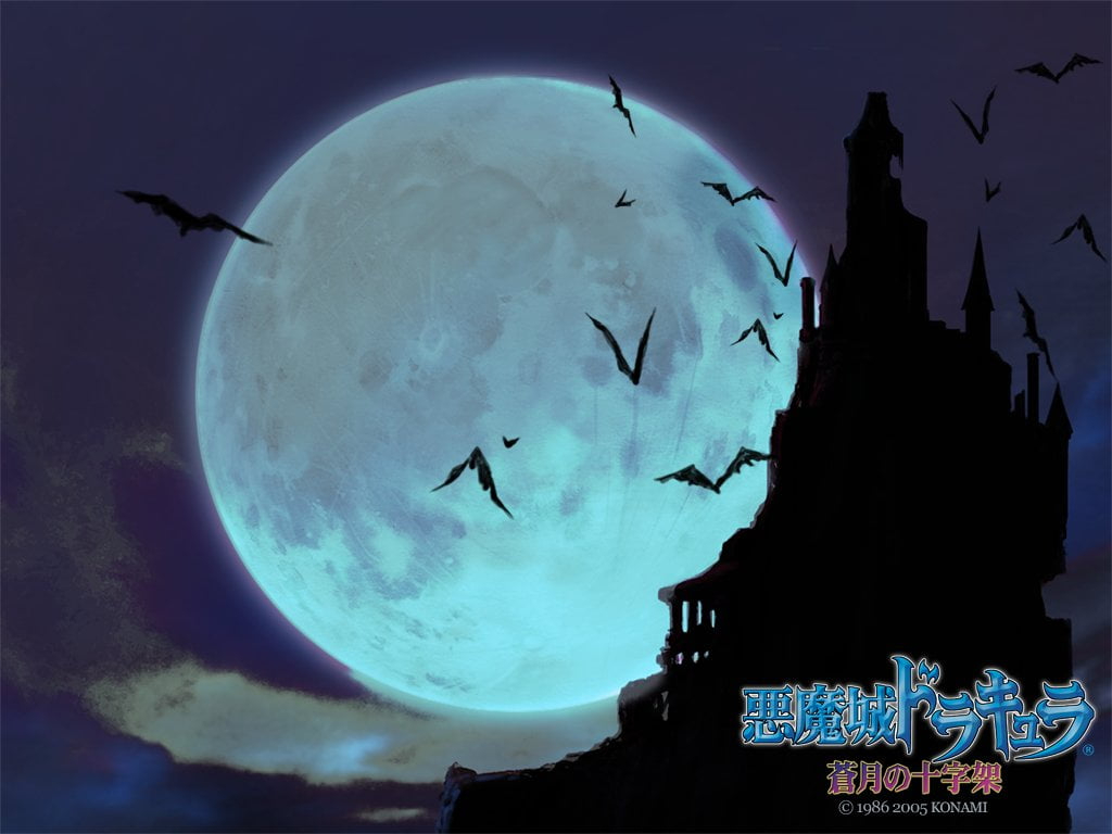 Castle With Moon Digital Wallpaper