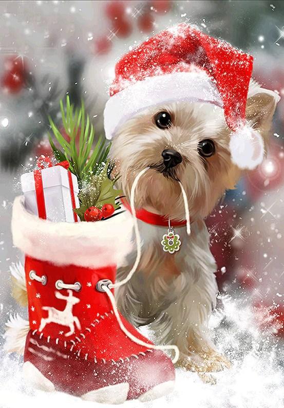 Christmas Dog Diamond Painting